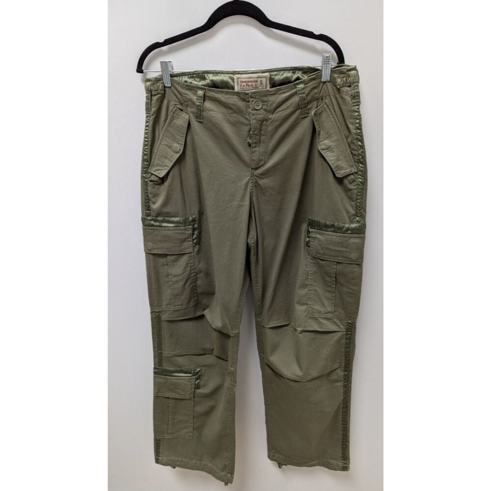 Abercrombie & Fitch Green Cargo Wide-Leg Pants
